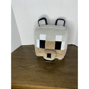 Mojang Minecraft Plush Stuffed Backpacks Bags NEW WITH TAGS NWT Gray Wolf Grey